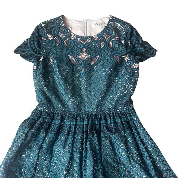 Eliza J Green Black Lace Dress Size 6 - Picture 4 of 16